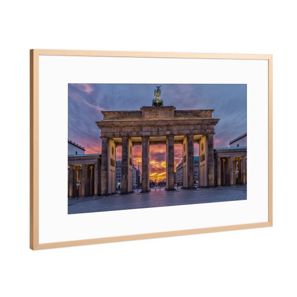 Poster mit Rahmen Kupfer "Brandenburger Tor" artboxONE - Städte / Berlin,Architektur