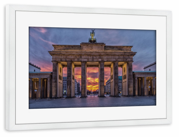 Poster mit Rahmen weiß "Brandenburger Tor" artboxONE - Städte / Berlin,Architektur