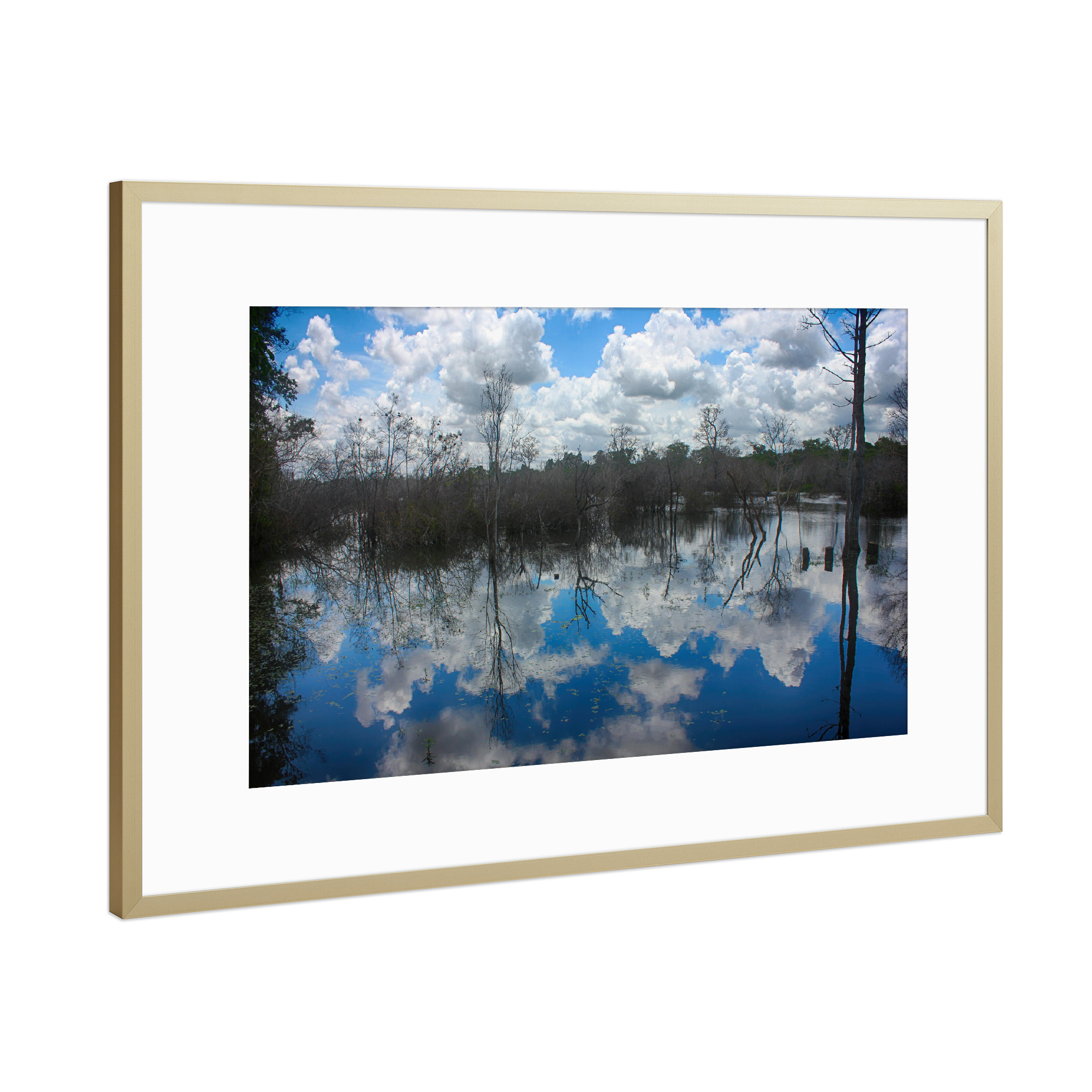 Poster mit Rahmen Gold "Sky and clouds water reflection 2" artboxONE - Natur,Reise - Natur,Reise,Reisen,Fotografie,Himmel,Wolken,Szenisch