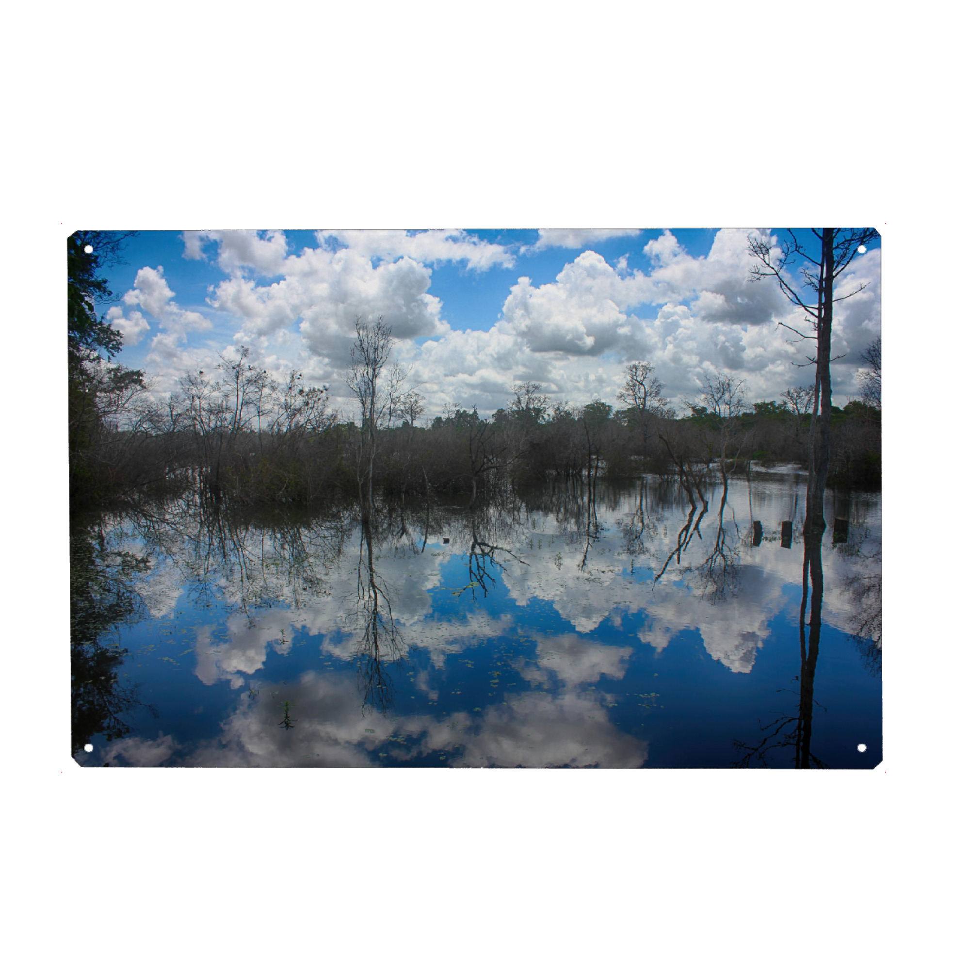 Metall Poster "Sky and clouds water reflection 2" artboxONE - Natur,Reise - Natur,Reise,Reisen,Fotografie,Himmel,Wolken,Szenisch - Blechschild