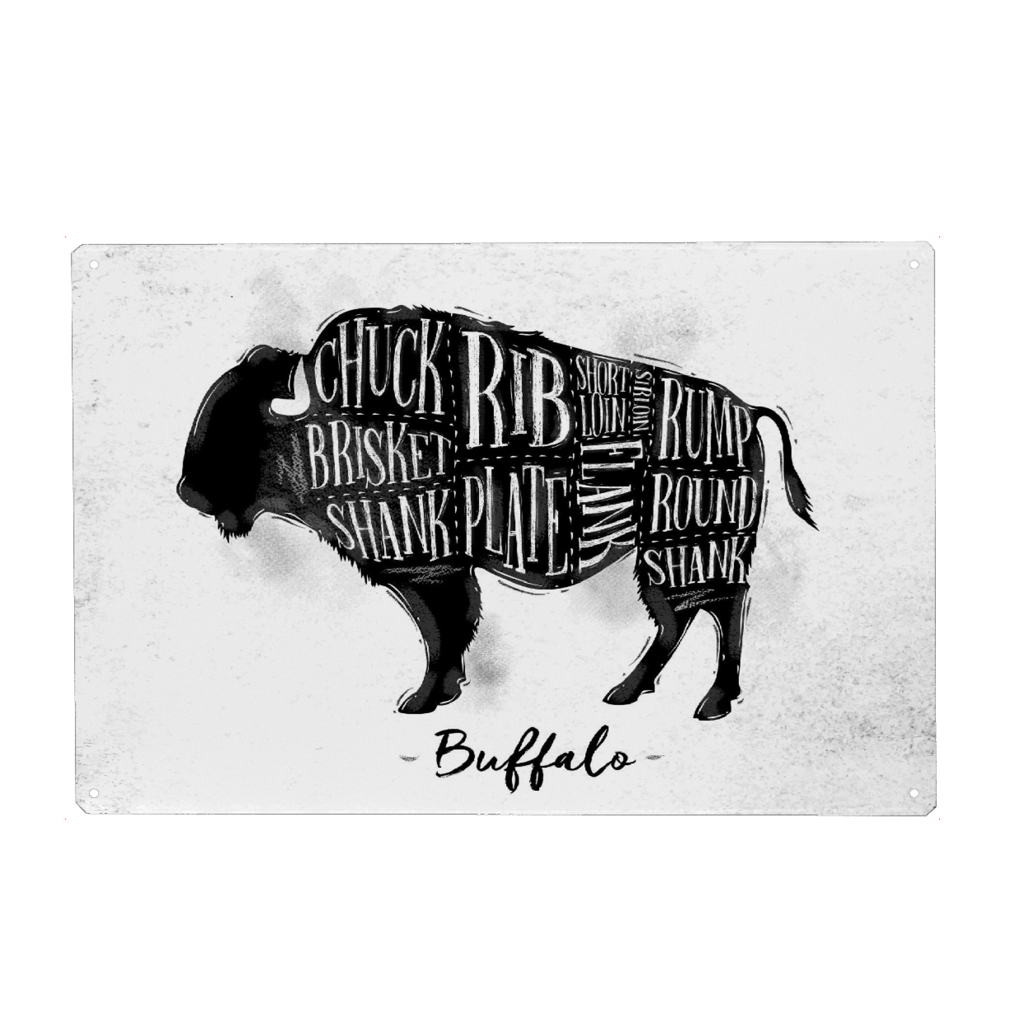 Holzbild "Büffel Schema" artboxONE - Tiere,Essen & Trinken,Schwarzweiß