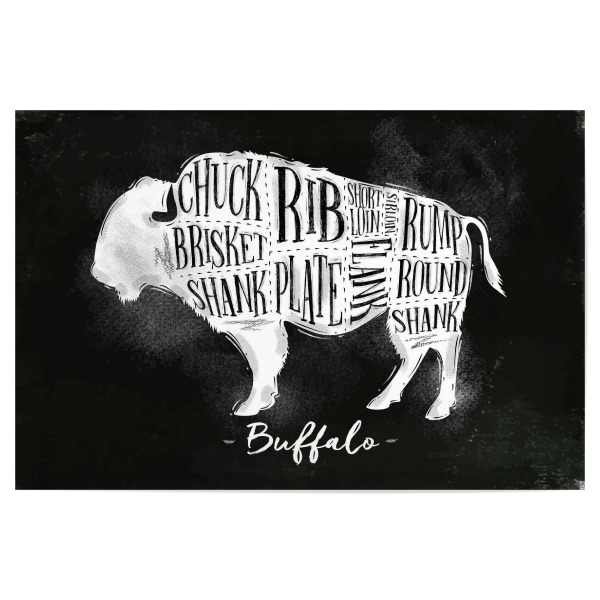 Poster 30x20 cm "Buffalo Schema Kreide" artboxONE - Tiere,Essen & Trinken,Schwarzweiß