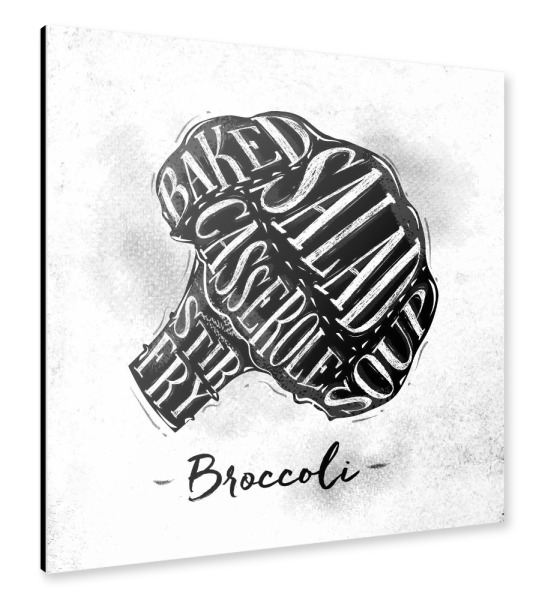Alu-Dibond "Broccoli Schema" 30x30 cm artboxONE