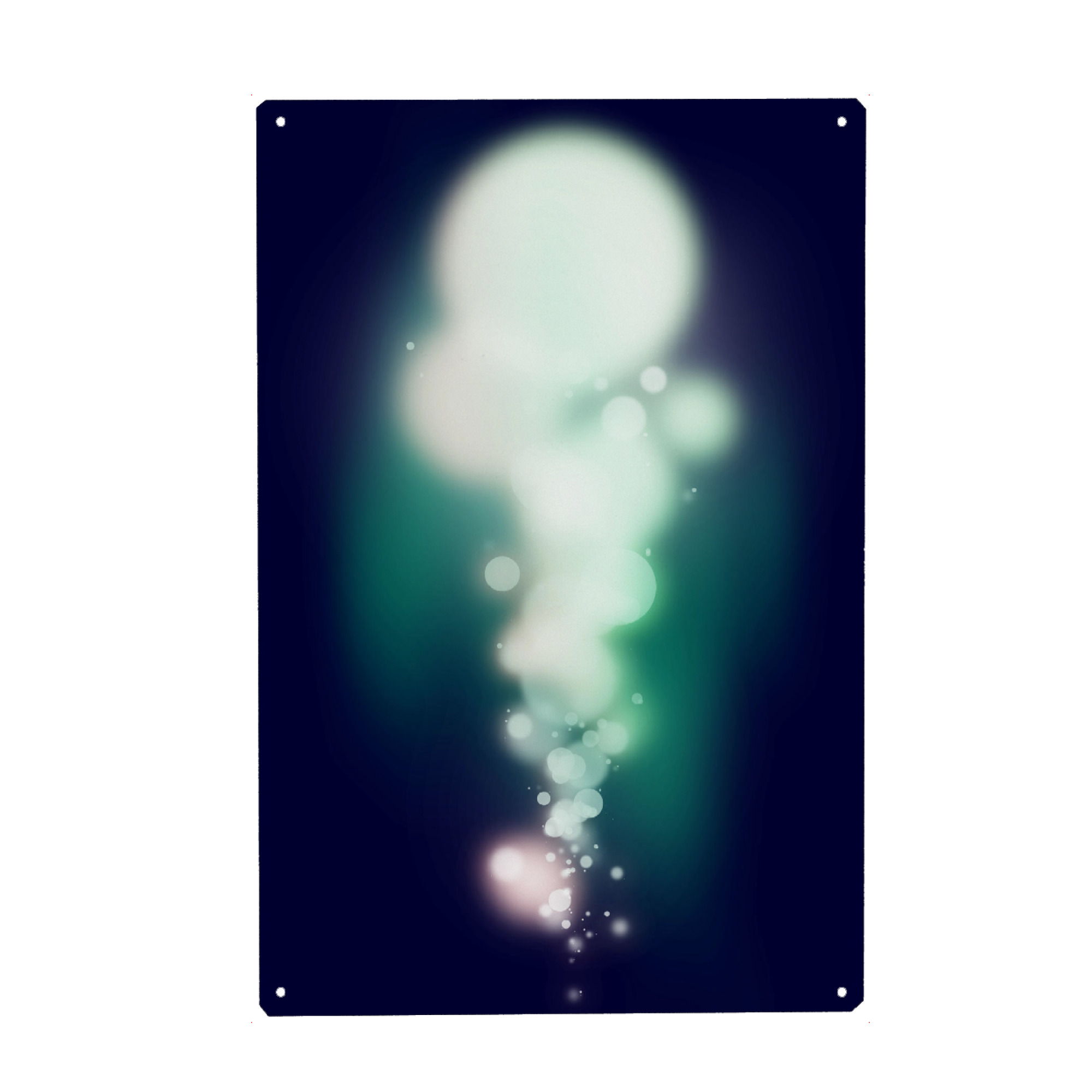 Metall Poster "Circlet" artboxONE - Abstrakt,Geometrie - Cicles,Geometric,Bubbles,Abstract,Lights,Kreise,Lichter,Alien,Leuchten,Zusammenleuchten