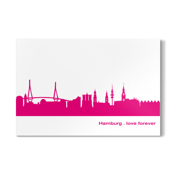 Galerie-Print "Hamburg 04 Pink Skyline Print monochrome" 30x20 cm artboxONE