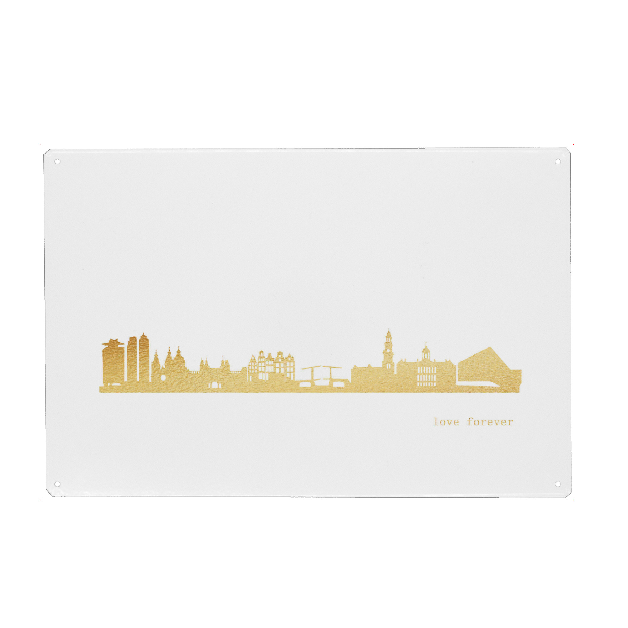 Metall Poster "AMSTERDAM GOLD Print Love" artboxONE - Städte,Reise,Architektur,Städte / Amsterdam