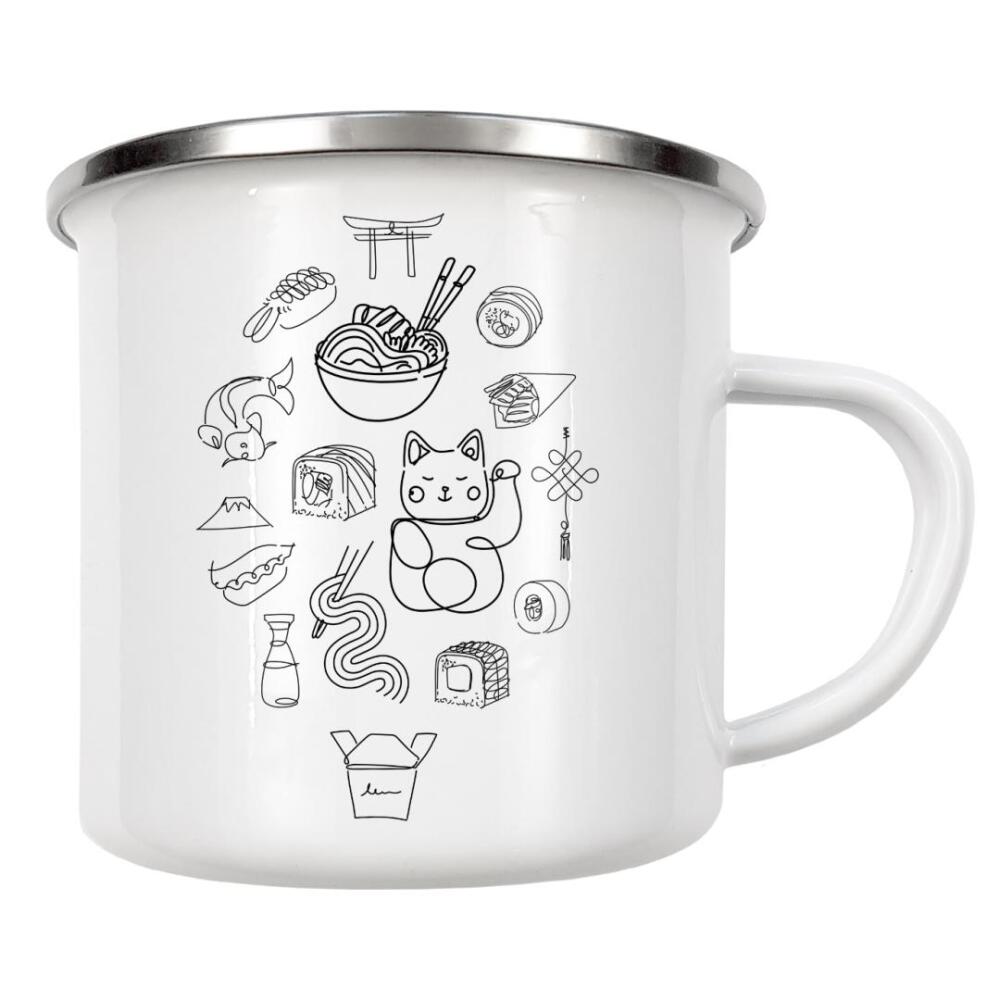 Emaille Tasse "Leichtes asiatisches Essen" artboxONE - Reise,Essen & Trinken
