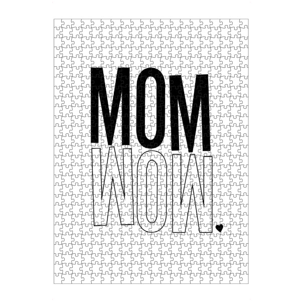 artboxONE Puzzle "Mom_Wow schwarz/weiß" artboxONE - Typografie,Menschen,Schwarzweiß,Liebe