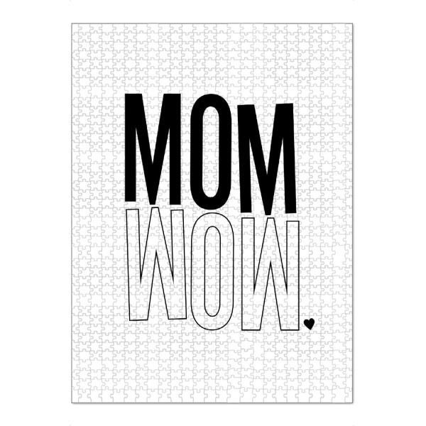 Puzzle Ravensburger "Mom_Wow schwarz/weiß" artboxONE - Typografie,Menschen,Schwarzweiß,Liebe