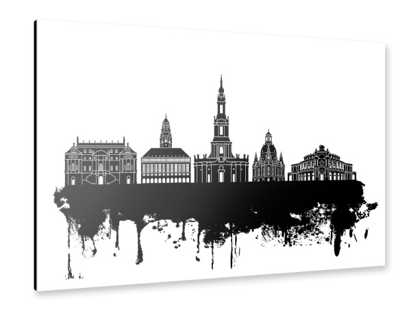 Alu-Dibond "Dresden Germany Skyline Black and WHite" 30x20 cm artboxONE