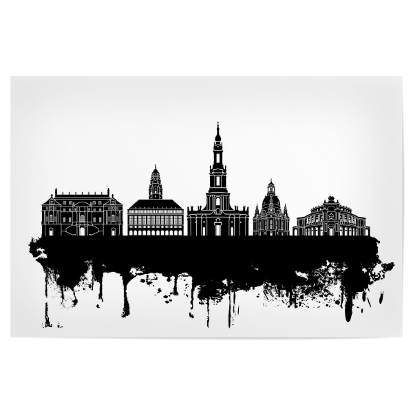 Poster "Dresden Germany Skyline Black and WHite" artboxONE - Städte,Reise,Schwarzweiß,Städte / Dresden