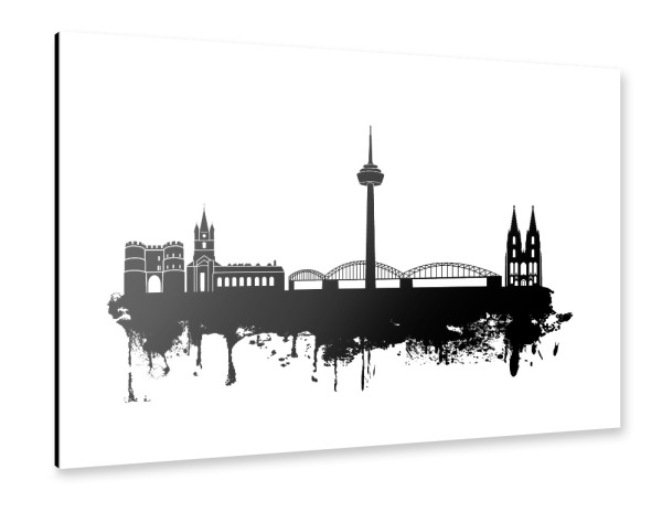 Alu-Dibond "Cologne Germany Skyline Black and White" 30x20 cm artboxONE