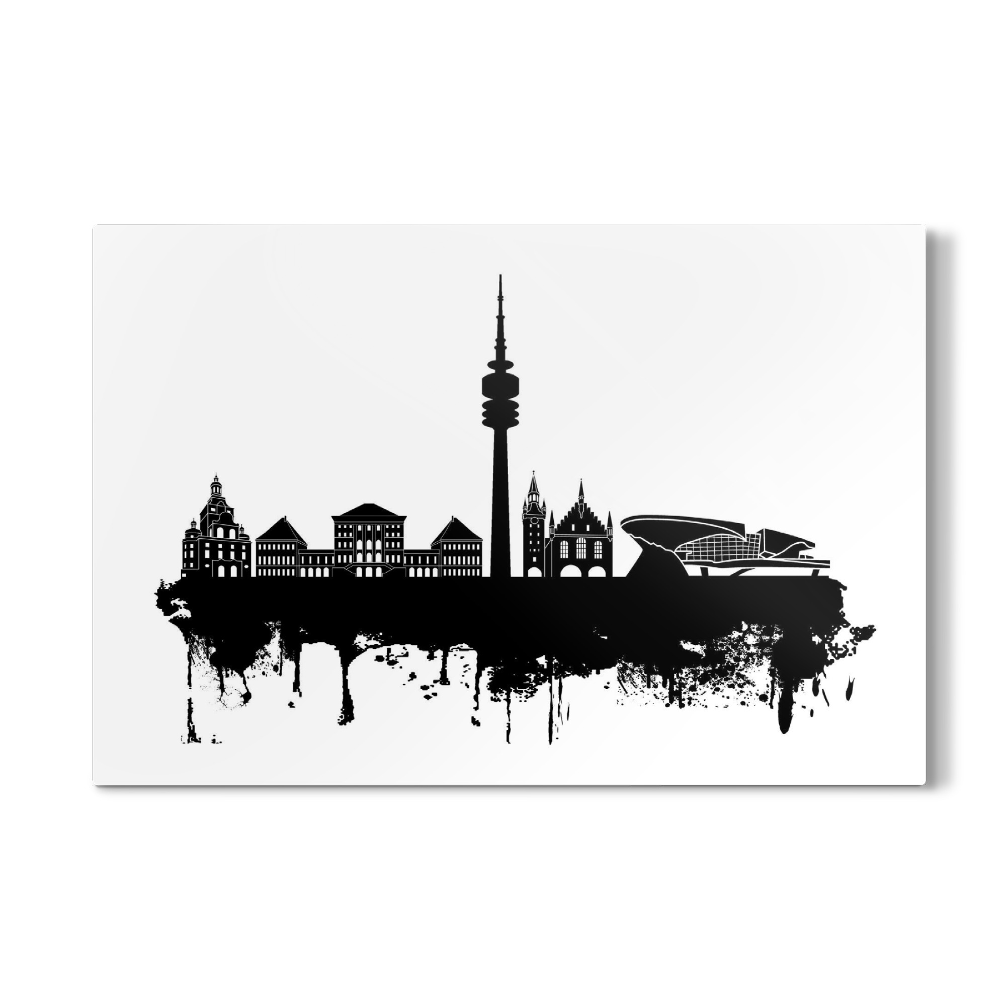 Galerie-Print "Munich Germany Skyline Black and White" 75x50 cm artboxONE