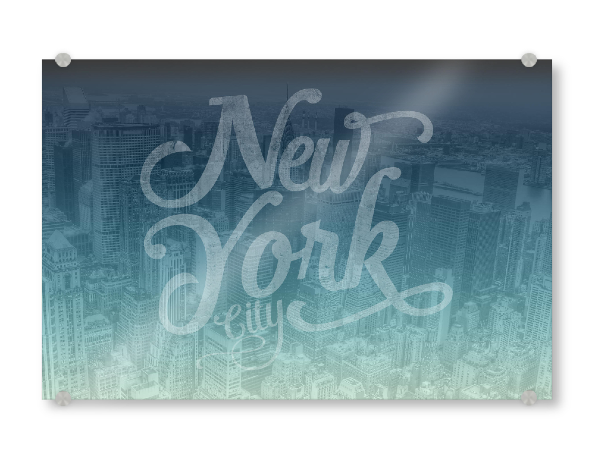 Acrylglasbild "New York City typography blue edition" artboxONE - Städte,Städte / New York,Typografie,Reise