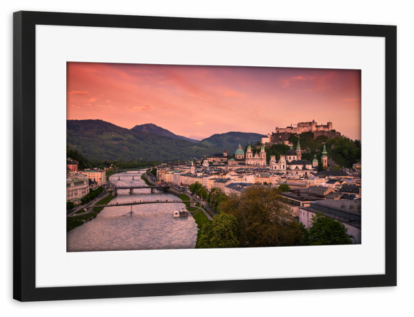 Poster mit Rahmen schwarz "Salzburg 02" artboxONE - Städte,Reise,Städte / Weitere
