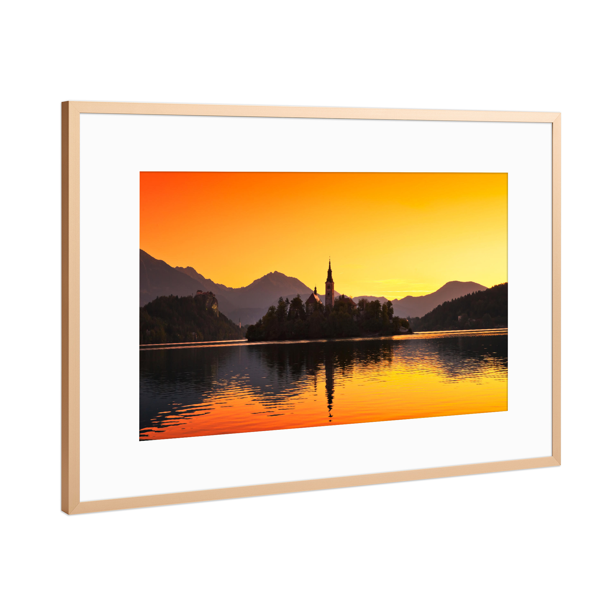 Poster mit Rahmen Kupfer "Bled 01" artboxONE - Natur,Reise