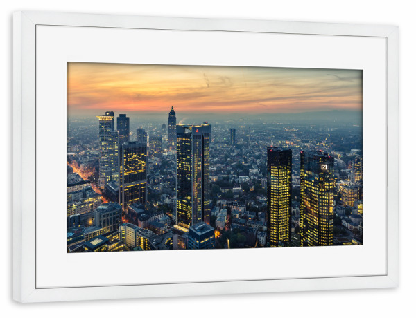 Poster mit Rahmen weiß "Frankfurt 08" artboxONE - Städte,Reise,Architektur,Städte / Frankfurt