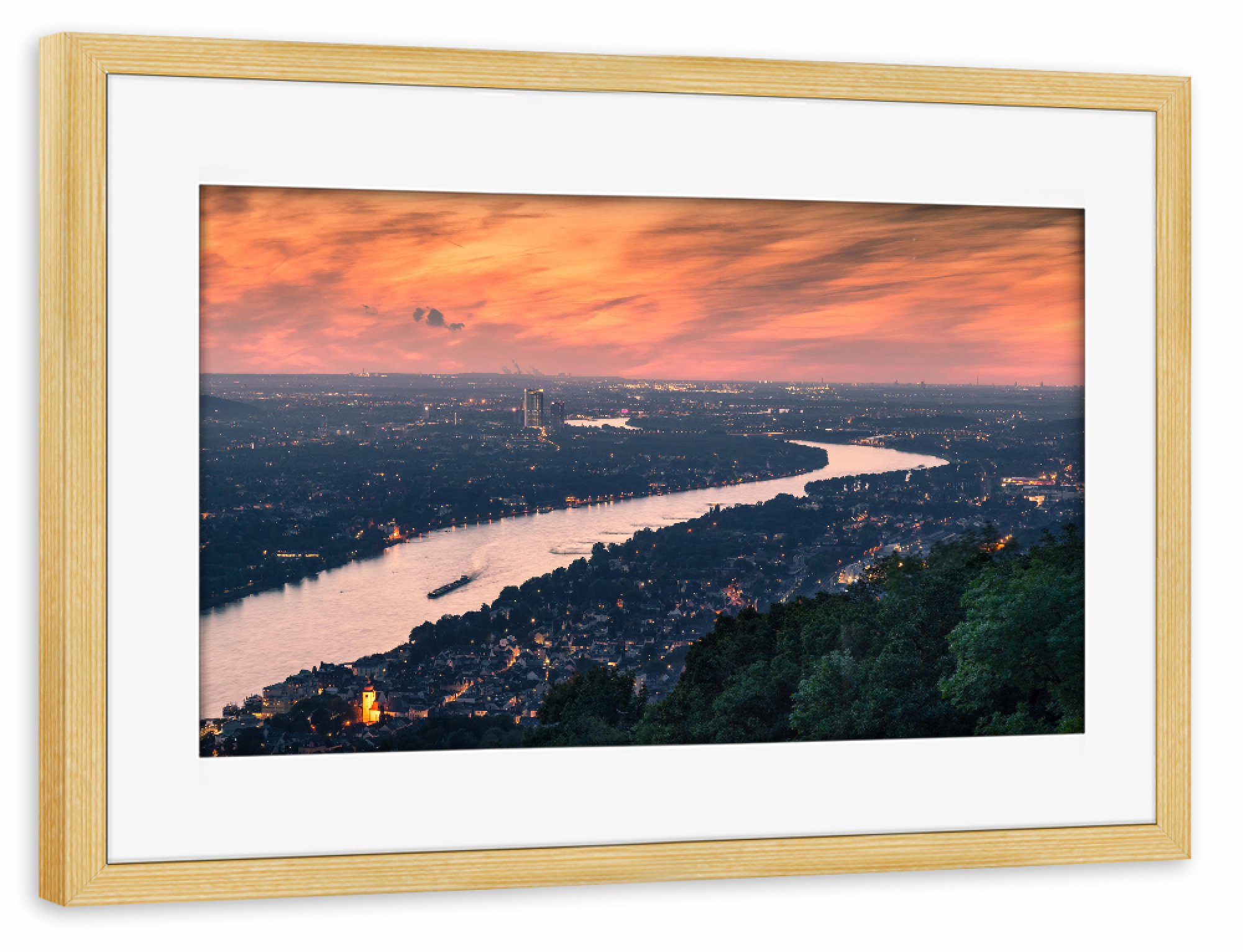 Poster mit Rahmen kiefer "Der Rhein 10" artboxONE - Städte,Natur,Reise,Städte / Weitere