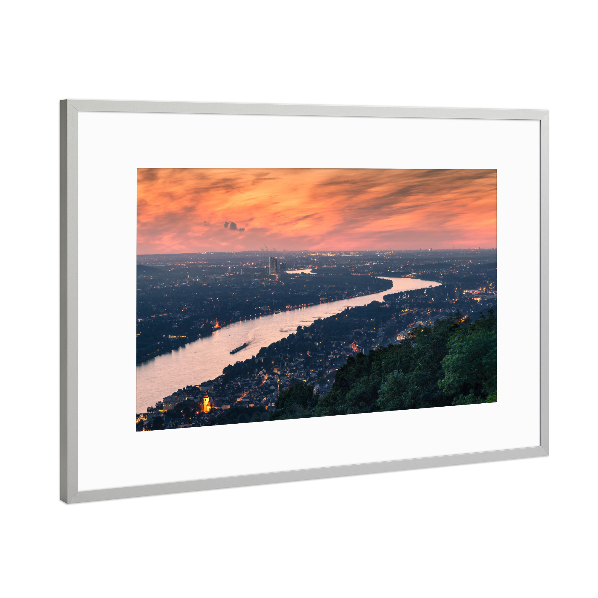 Poster mit Rahmen Silber "Der Rhein 10" artboxONE - Städte,Natur,Reise,Städte / Weitere