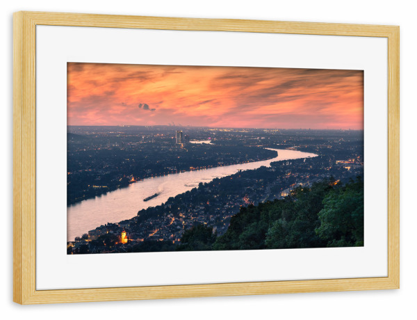 Poster mit Rahmen kiefer "Der Rhein 10" artboxONE - Städte,Natur,Reise,Städte / Weitere
