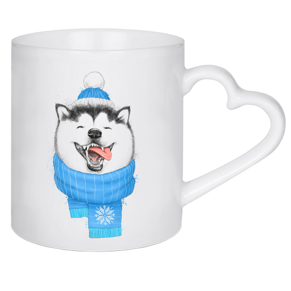 Herztasse "Happy husky" artboxONE - Natur,Tiere,Fashion