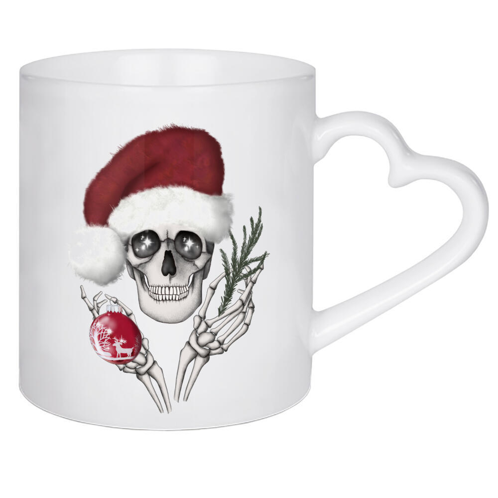 Herztasse "Skelett Weihnachtsgrafik" artboxONE - Weihnachten,Festivals,Halloween,Lustig