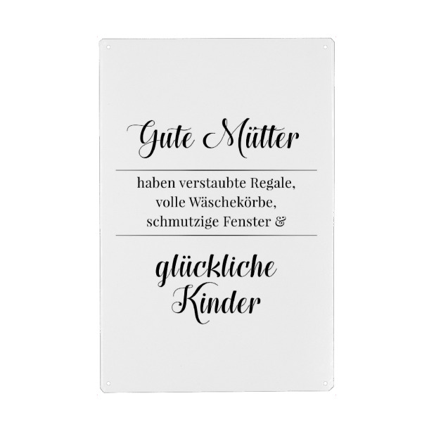 Holzbild "Gute Mütter" artboxONE - Typografie,Schwarzweiß - Mutter,Mütter,Glücklich,Kinder