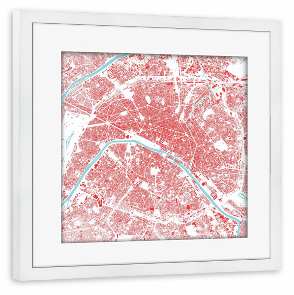 Poster mit Rahmen weiß "Paris in red" artboxONE - Städte / Paris - Paris,Stadt der liebe,Valentisntag,Muttertag,Frankreich
