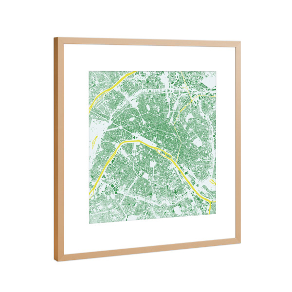 Poster mit Rahmen Kupfer "Paris in green" artboxONE - Städte / Paris - Paris,Stadt der liebe,Valentisntag,Muttertag,Frankreich