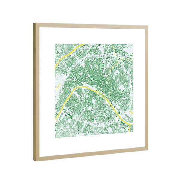 Poster mit Rahmen Gold "Paris in green" artboxONE - Städte / Paris - Paris,Stadt der liebe,Valentisntag,Muttertag,Frankreich