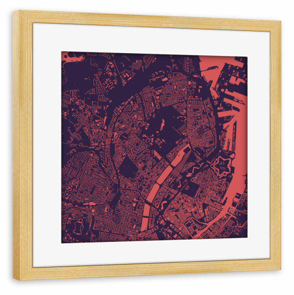 Poster mit Rahmen kiefer "Kopenhagen purple" artboxONE - Städte / København - Dänemark,Danmark,Kobenhaven,Däne,Norden