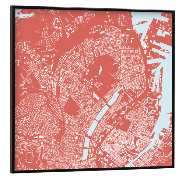 Poster mit schwarzem Rahmen 30x30 cm "Kopenhagen rose blue" artboxONE - Städte / København - Dänemark,Danmark,Kobenhaven,Däne,Norden