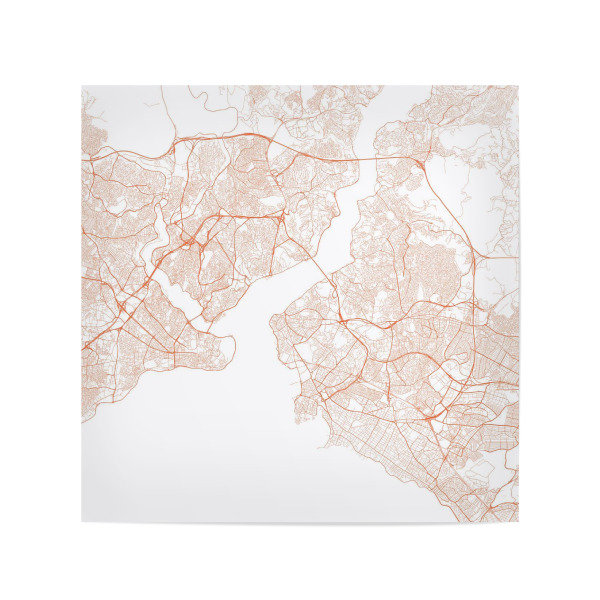Poster 20x20 cm "Istanbul in red" artboxONE - Städte / Istanbul - Stadtkarte,Maps,Türkei,Hauptstadt