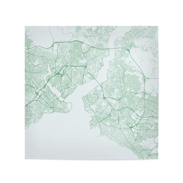 Poster 20x20 cm "Green Istanbul" artboxONE - Städte / Istanbul - Istanbul,Türkei,Moschee,Stadtkarte,Maps