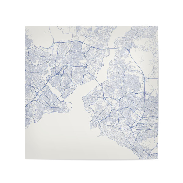 Poster 20x20 cm "Blue Istanbul" artboxONE - Städte / Istanbul - Istanbul,Türkei,Moschee,Stadtkarte,Maps