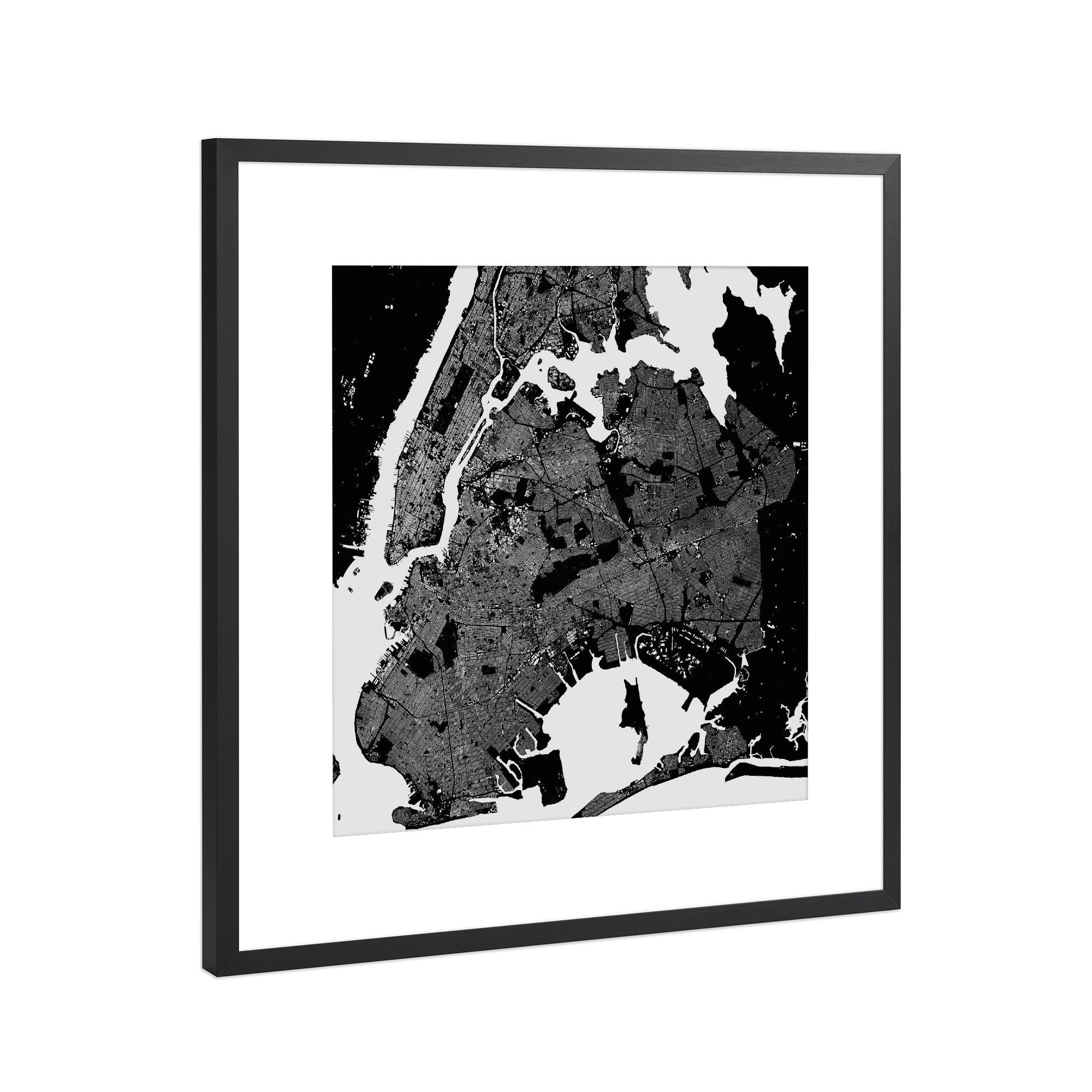 Poster mit Rahmen Schwarz (Metallic) "New York black" artboxONE - Städte / New York,Schwarzweiß