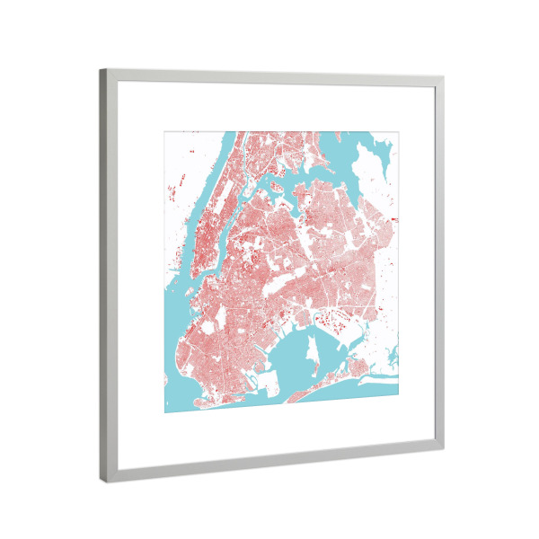 Poster mit Rahmen Silber "New York City 7" artboxONE - Städte / New York