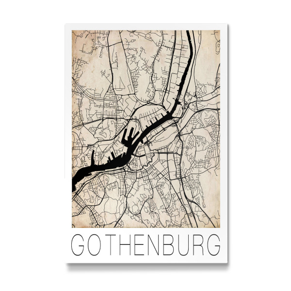 Galerie-Print "Gothenburg Sweden Retro Map" 30x20 cm artboxONE