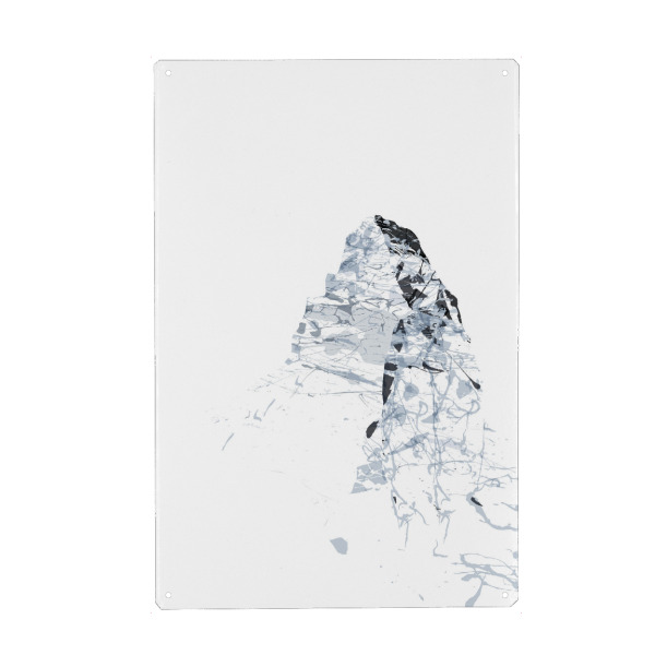 Holzbild "Mountainsplash Matterhorn anthrazit" artboxONE - Natur,Reise,Schwarzweiß - Berg,Gebirge,Pink,Modern,Abstrakt,Berge mythen,Schweiz,Pastell