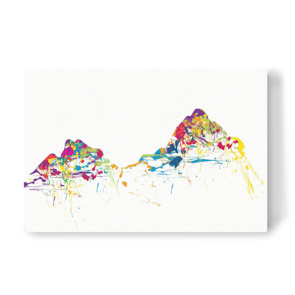 Leinwandbild "Mountainsplash Mythen bunt" artboxONE - Natur,Reise,Abstrakt - Berg,Gebirge,Bunt,Modern,Abstrakt,Berge,Mythen,Schweiz