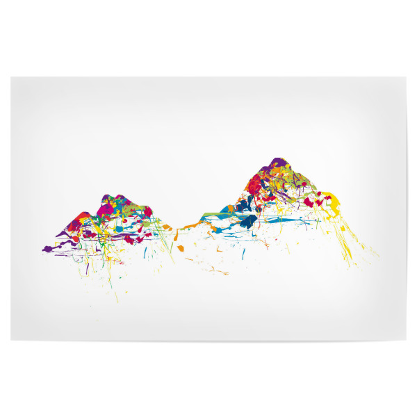 Poster 30x20 cm "Mountainsplash Mythen bunt" artboxONE - Natur,Reise,Abstrakt - Berg,Gebirge,Bunt,Modern,Abstrakt,Berge,Mythen,Schweiz