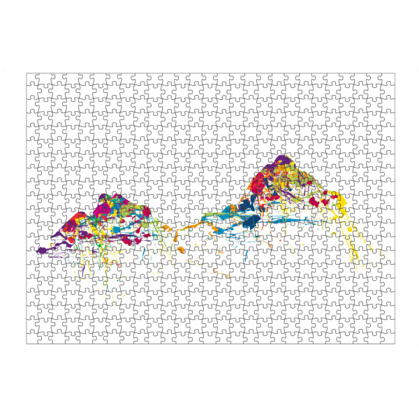 Puzzle Ravensburger "Mountainsplash Mythen bunt" artboxONE - Natur,Reise,Abstrakt - Berg,Gebirge,Bunt,Modern,Abstrakt,Berge,Mythen,Schweiz