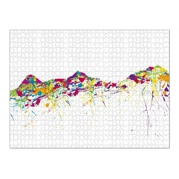 Puzzle Ravensburger "Mountainsplash Eiger/Mönch/Jungfrau bunt" artboxONE - Natur,Reise - Berg,Gebirge,Bunt,Modern,Abstrakt,Berge,Mythen,Schweiz