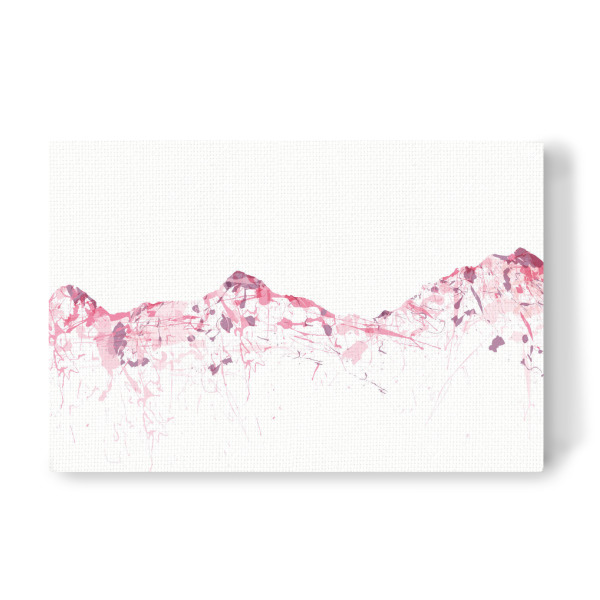 Leinwandbild "Mountainsplash Eiger/Mönch/Jungfrau pink" artboxONE - Natur,Reise - Berg,Gebirge,Bunt,Modern,Abstrakt,Berge,Mönch,Eiger,Jungfrau,Schweiz