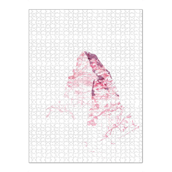 Puzzle Ravensburger "Mountainsplash Matterhorn pink" artboxONE - Natur,Reise,Abstrakt - Berg,Gebirge,Bunt,Modern,Abstrakt,Berge,Mythen,Schweiz
