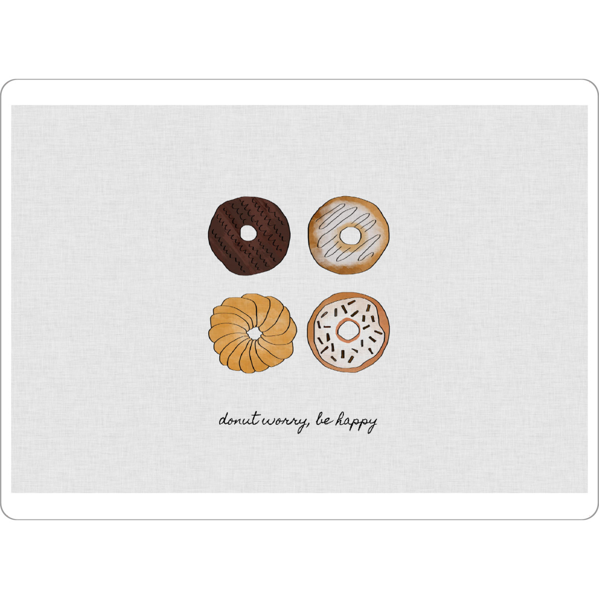 Tischset "Donut Worry, Be Happy" artboxONE - Typografie,Essen & Trinken