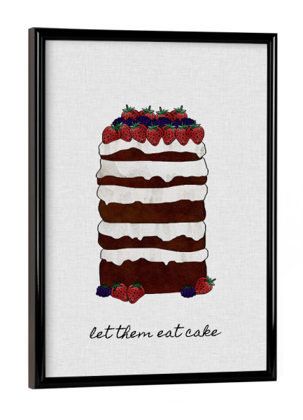 Poster mit schwarzem Rahmen "Let Them Eat Cake" artboxONE - Typografie,Essen & Trinken