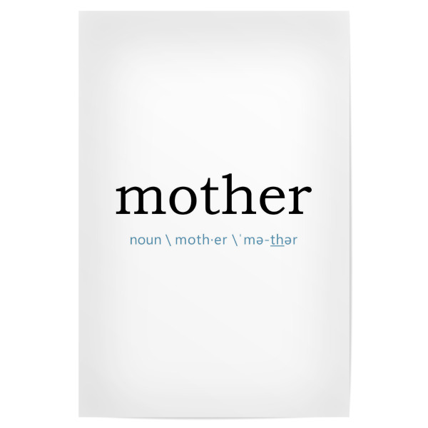 Poster 30x20 cm "How to spell her" artboxONE - Typografie,Schwarzweiß - Mama,Mutti,Muttertag,Liebe,Familie,Geschenk,Mutter