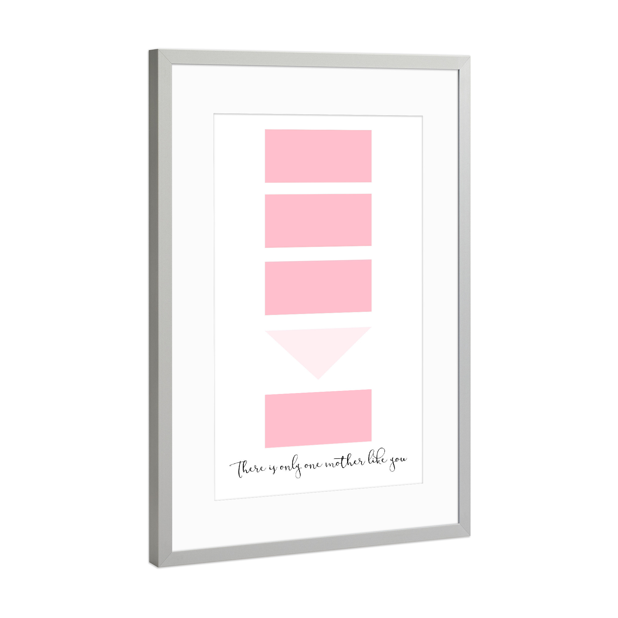 Poster mit Rahmen Silber "One Mother" artboxONE - Typografie - Mama,Mutti,Muttertag,Liebe,Familie,Geschenk,Mutter,Liebe