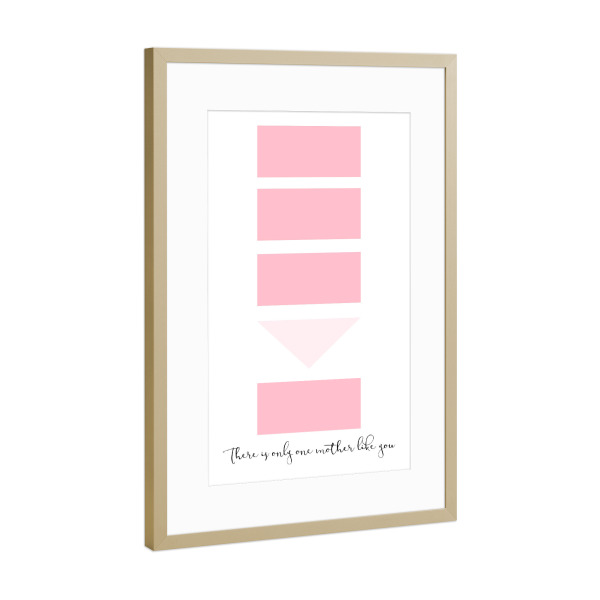 Poster mit Rahmen Gold "One Mother" artboxONE - Typografie - Mama,Mutti,Muttertag,Liebe,Familie,Geschenk,Mutter,Liebe